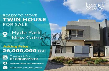 Twin House - 3 Bedrooms - 4 Bathrooms for sale in Hyde Park - New Cairo City - Cairo