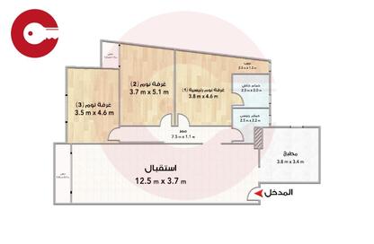 Apartment - 3 Bedrooms - 2 Bathrooms for sale in Mostafa Kamel St. - Smouha - Hay Sharq - Alexandria Apartment - 3 Bedrooms - 2 Bathrooms for sale in Mostafa Kamel St. - Smouha - Hay Sharq - Alexandria