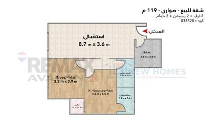 شقة - 2 غرف نوم - 2 حمامات للبيع في صوارى - كمبوندات الاسكندرية - الاسكندرية