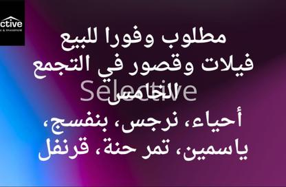 فيلا - 8 غرف نوم - 8 حمامات للبيع في محور العروبة - المنطقة أ - حى جنوب الاكايمية - مدينة القاهرة الجديدة - القاهرة