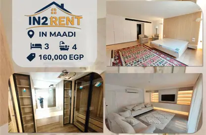 Apartment - 3 Bedrooms - 4 Bathrooms for rent in Sarayat Al Maadi - Hay El Maadi - Cairo