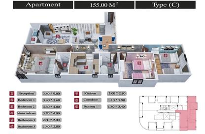 Apartment - 3 Bedrooms - 2 Bathrooms for sale in Bait Alwatan - The 5th Settlement - New Cairo City - Cairo