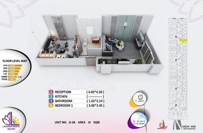 Apartment - 1 Bedroom - 1 Bathroom for sale in Al Ahyaa District - Hurghada - Red Sea