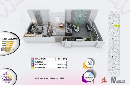 شقة - غرفة نوم - 1 حمام للبيع في منطقة الاحياء - الغردقة - محافظة البحر الاحمر