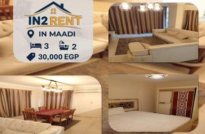 Apartment - 3 Bedrooms - 2 Bathrooms for rent in Sarayat Al Maadi - Hay El Maadi - Cairo Apartment - 3 Bedrooms - 2 Bathrooms for rent in Sarayat Al Maadi - Hay El Maadi - Cairo