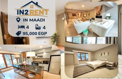 Apartment - 4 Bedrooms - 4 Bathrooms for rent in Degla Square - Degla - Hay El Maadi - Cairo