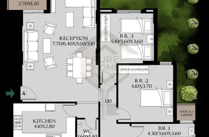 شقة - 3 غرف نوم - 2 حمامات للبيع في اليكس ويست - كمبوندات الاسكندرية - الاسكندرية