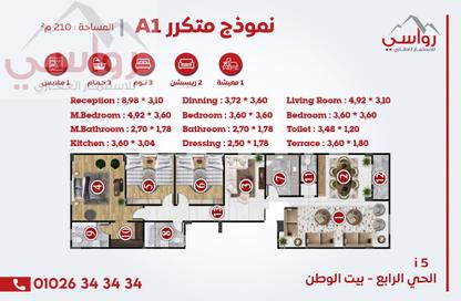 شقة - 4 غرف نوم - 3 حمامات للبيع في بيت الوطن - التجمع الخامس - مدينة القاهرة الجديدة - القاهرة