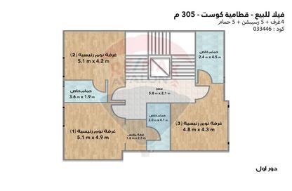 فيلا - 4 غرف نوم - 5 حمامات للبيع في قطامية كوست - قسم الضبعة - الساحل الشمالي