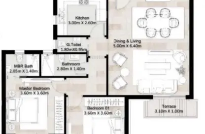 شقة - 2 غرف نوم - 3 حمامات للبيع في هايد بارك - مدينة القاهرة الجديدة - القاهرة
