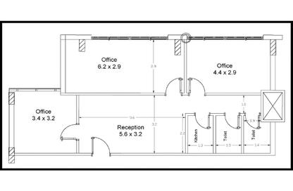 Office Space - Studio - 2 Bathrooms for rent in Al Motamayez District - 6 October City - Giza
