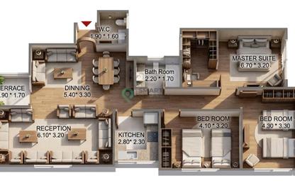 Apartment - 3 Bedrooms - 3 Bathrooms for sale in AiAngle City Mall - New Narges - New Cairo City - Cairo Apartment - 3 Bedrooms - 3 Bathrooms for sale in AiAngle City Mall - New Narges - New Cairo City - Cairo