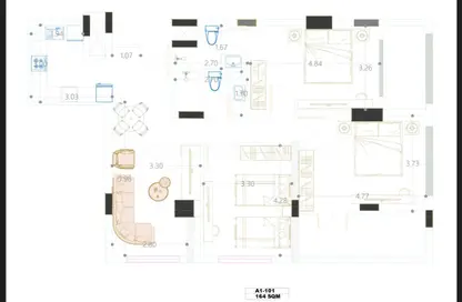 شقة - 3 غرف نوم - 1 حمام للبيع في حى الهضبة - الغردقة - محافظة البحر الاحمر