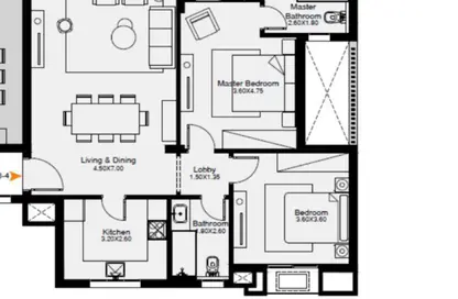 شقة - 2 غرف نوم - 2 حمامات للبيع في أو ويست - كمبوندات 6 أكتوبر - مدينة 6 أكتوبر - الجيزة