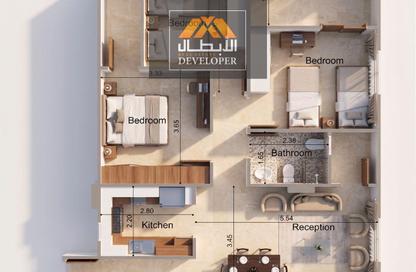 Apartment - 3 Bedrooms - 1 Bathroom for sale in El Hegaz Gate Abtal - El Hegaz District - Hurghada - Red Sea