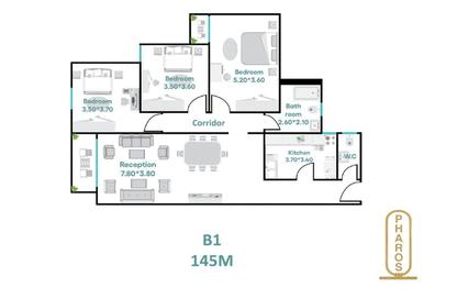 Apartment - 3 Bedrooms - 2 Bathrooms for sale in Muruj - Smouha - Hay Sharq - Alexandria