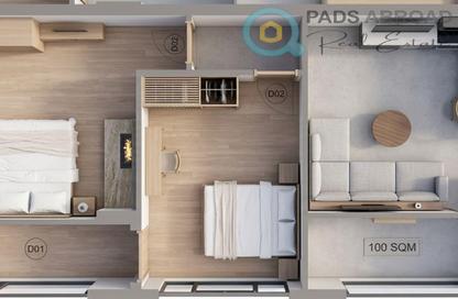 Apartment - 2 Bedrooms - 1 Bathroom for sale in Aurora Palace - Hurghada Resorts - Hurghada - Red Sea