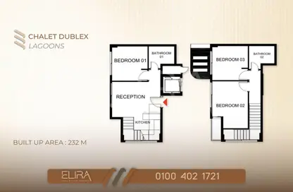 شاليه - 3 غرف نوم - 2 حمامات للبيع في لاجون - العلمين - الساحل الشمالي