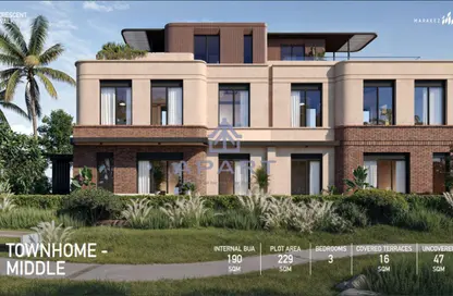 Townhouse - 3 Bedrooms - 4 Bathrooms for sale in Crescent Walk - 5th Settlement Compounds - The 5th Settlement - New Cairo City - Cairo