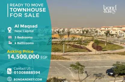 Townhouse - 3 Bedrooms - 4 Bathrooms for sale in Al Maqsad - New Capital Compounds - New Capital City - Cairo