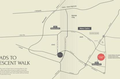 Apartment - 1 Bedroom - 1 Bathroom for sale in Crescent Walk - 5th Settlement Compounds - The 5th Settlement - New Cairo City - Cairo