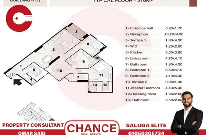 Apartment - 4 Bedrooms - 3 Bathrooms for sale in Saluga Elite - Smouha - Hay Sharq - Alexandria