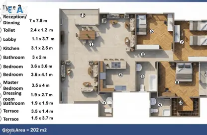 شقة - 4 غرف نوم - 3 حمامات للبيع في بيت الوطن - مدينة العبور الجديدة - القليوبية