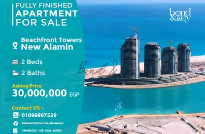 Apartment - 2 Bedrooms - 2 Bathrooms for sale in Beachfront Towers - New Alamein City - Al Alamein - North Coast