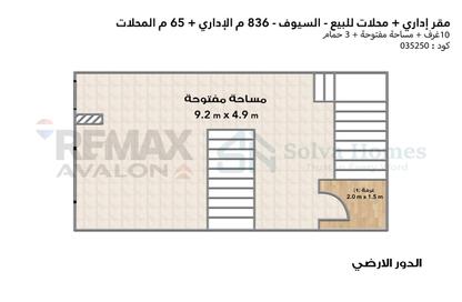 Office Space - Studio - 3 Bathrooms for sale in Seyouf - Hay Awal El Montazah - Alexandria