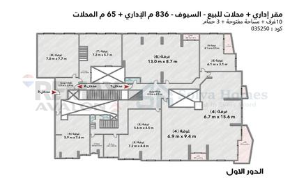 Office Space - Studio - 3 Bathrooms for sale in Seyouf - Hay Awal El Montazah - Alexandria