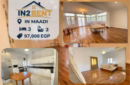 Apartment - 3 Bedrooms - 3 Bathrooms for rent in Sarayat Al Maadi - Hay El Maadi - Cairo