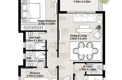 شقة - 2 غرف نوم - 3 حمامات للبيع في هايد بارك - مدينة القاهرة الجديدة - القاهرة