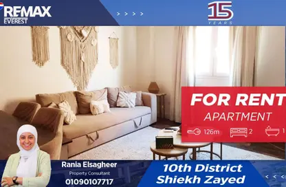 Apartment - 2 Bedrooms - 1 Bathroom for rent in 8th District - Sheikh Zayed City - Giza