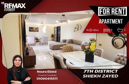 Apartment - 2 Bedrooms - 2 Bathrooms for rent in 7th District - Sheikh Zayed City - Giza
