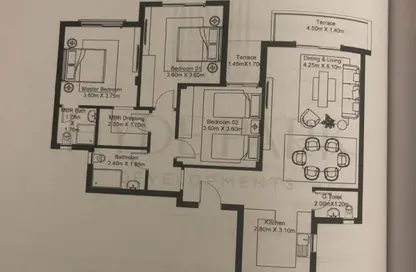 شقة - 3 غرف نوم - 3 حمامات للبيع في جاردن ريزدنس - هايد بارك - مدينة القاهرة الجديدة - القاهرة