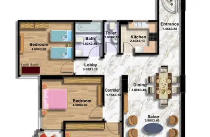 شقة - 3 غرف نوم - 2 حمامات للبيع في الهضبة الوسطي - المقطم - القاهرة