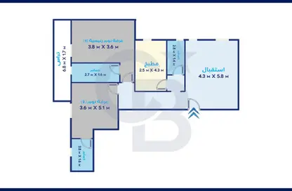شقة - 2 غرف نوم - 3 حمامات للبيع في بالم هيلز - كمبوندات الاسكندرية - الاسكندرية