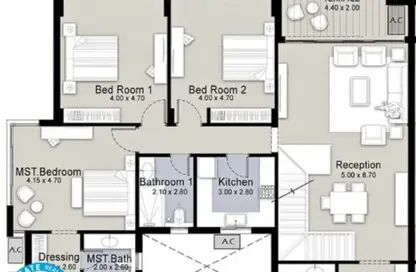 شقة - 3 غرف نوم - 2 حمامات للبيع في مارينا 8 - مارينا - العلمين - الساحل الشمالي