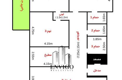شقة - 3 غرف نوم - 3 حمامات للبيع في عمارات الاندلس - حى الاندلس - مدينة القاهرة الجديدة - القاهرة