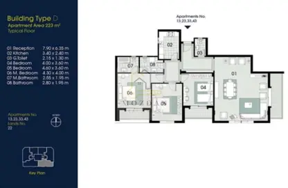 شقة - 3 غرف نوم - 3 حمامات للبيع في الشطر السابع - زهراء المعادي - حي المعادي - القاهرة