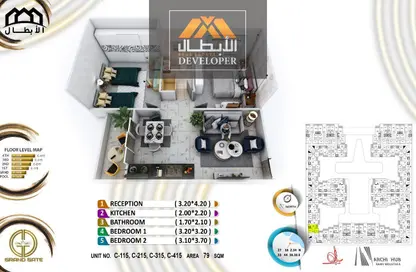 شقة - 2 غرف نوم - 1 حمام للبيع في حى الكوثر - الغردقة - محافظة البحر الاحمر