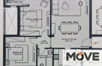 شقة - 2 غرف نوم - 2 حمامات للبيع في ايستاون - كمبوندات التجمع الخامس - التجمع الخامس - مدينة القاهرة الجديدة - القاهرة