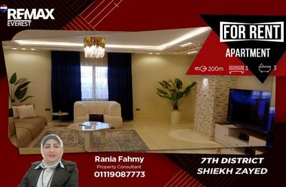 Apartment - 3 Bedrooms - 3 Bathrooms for rent in 8th District - Sheikh Zayed City - Giza