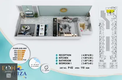 شقة - 2 غرف نوم - 1 حمام للبيع في منطقة الاحياء - الغردقة - محافظة البحر الاحمر