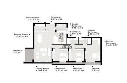 شقة - 3 غرف نوم - 3 حمامات للبيع في كمبوند البروج - كمبوندات الشروق - مدينة الشروق - القاهرة