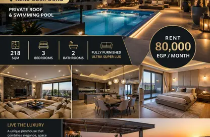 Penthouse - 3 Bedrooms - 2 Bathrooms for rent in Azad - 5th Settlement Compounds - The 5th Settlement - New Cairo City - Cairo