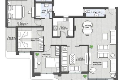 Apartment - 3 Bedrooms - 3 Bathrooms for sale in Talah - New Capital Compounds - New Capital City - Cairo Apartment - 3 Bedrooms - 3 Bathrooms for sale in Talah - New Capital Compounds - New Capital City - Cairo