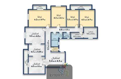 مساحات مكتبية - 7 غرف نوم - 2 حمامات للايجار في شارع أسطنبول-صلاح مصطفى - السلطان حسين - محطة الرمل - حي وسط - الاسكندرية