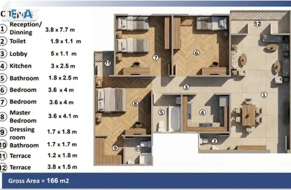 شقة - 3 غرف نوم - 3 حمامات للبيع في بيت الوطن - مدينة العبور الجديدة - القليوبية