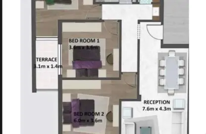 شقة - 3 غرف نوم - 2 حمامات للبيع في مون ريزيدنس - فيفث سكوير - التجمع الخامس - مدينة القاهرة الجديدة - القاهرة